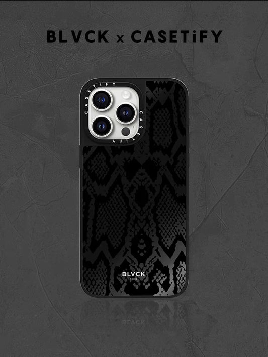 BLVCK x CASETiFY co-branded snake pattern mirror suitable for iPhone15/14/13/Plus/Pro/Max phone case