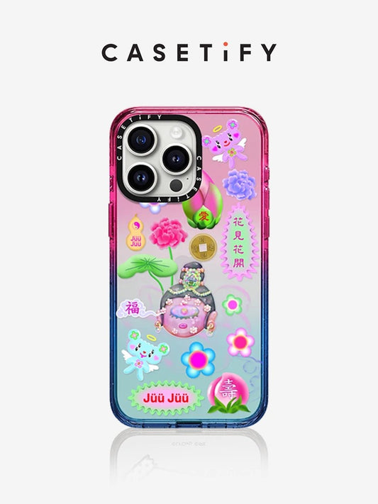 CASETiFY artist co-branded by juu juu is suitable for iPhone15/14/13/Pro/Max transparent MagSafe compatible phone case